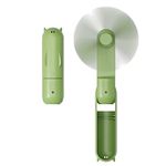 Hand Held Fan,Desk Fan,Portable USB Rechargeable Folding Mini Fan,Pocket Fan Battery Driven Fan With Mobile Power Supply for Home Travel Outdoor,Green