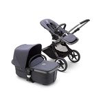 Bugaboo Fox 3, Our Most Comfortable 2-in-1 Travel System: Lightweight Pushchair, Comfort Pram & Advanced Breezy Carrycot, Graphite Chassis and Stormy Blue Bassinet & Sun Canopy