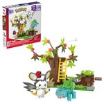 MEGA Pokémon Action Figure Building Toys, Emolga and Bulbasaur's Charming Woods with 194 Pieces, 2 Buildable Characters and Flying Motion, for Kids, HTH69