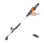 Worx WG349.9 20V Power Share 8" Pole Saw with Auto-Tension (Tool Only), Black and Orange