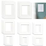 Lechengjia 32 Pcs Photo Mounts,8 Sizes Picture Photo Frame Mounts Mats,Image Photo Frames Inside Card To Fit For Graduation Photos Posters Prints Artworks Paintings(Iced White,Off White)