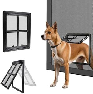 PETLESO Dog Screen Door, Inner Size 12”×16”, Black, ABS Frame, Magnetic Closure, Suitable for Large Dogs