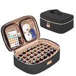 CURMIO Essential Oil Carrying Case for 40 Bottles Holder (5ml/0.17fl.oz to 30ml/1.0fl.oz), Essential Oils Storage Organizer with 2 Detachable Pouches and Handle, Patent Pending, Black, Bag Only