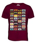 Candymix - Retro Music Cassette Tapes - Mens T Shirt Top T-Shirt, Size X-Large, Colour Burgundy