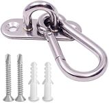 VANFLY 10 Pcs Stainless Steel 1.8 inch Pad Eye Plate U Hooks + 10pcs Stainless Steel Snap Hook, Marine Hardware Staple Hook Loop with Screws, Plastic Expansion Pipe