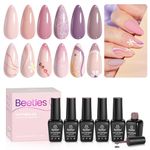 Beetles Gel Nail Polish Set 6 Colors Vintage Rose Collection Nude Pink Glitter Purple Neutral Soak off Uv Led Gel Polish for Girl