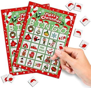 CCINEE Christmas Bingo Game for Kids,Xmas Bingo cards for Adults Large Group Activities Party Favor Supplies,32 Players