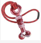 petizer Dog Toys for Aggressive Chewers, Squeaky Dog Chew Toy with Rope, Interactive Tug of War Toy, Almost Indestructible Nylon Bone, Real Beef Flavor, for Medium or Large Dogs