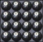 Box of 16 Replacement # 8 Pool Table - Billiard Ball