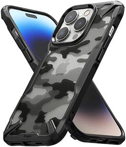 Ringke Fusion-X Compatible for iPhone 14 Pro Max Case Cover Military Camo Hard Back Flexible TPU Bumper Scratch Resistant Shockproof Protection iPhone 14 Pro Max Back Cover - Camo Black