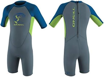 O'Neill Toddler Reactor 2mm Back Zip Shorty Wetsuit - Graphite Dayglo Ocean - UV Sun Protection and SPF Properties - Unisex - Age - 4Y