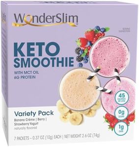 WonderSlim Keto Smoothie with C8 MCT Oil, Variety Pack, Low Carb, No Sugar, Gluten Free (7ct)