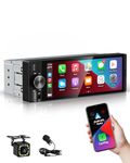 ESSGOO Single Din Car Stereo with Wireless Carplay and Android Auto, 6.36 inch HD IPS bildschirm Auto Display Bluetooth Head Unit Stereo with Reverse Camera, Voice Control, Mirror Link, FM, Type-C