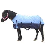 Gallopoff Mini Horse/Pony/Foal/Miniature Size 36"-51" Lightweight Waterproof & Breathable 1200 Denier Turnout Blanket with No Filling Lightblue 45"