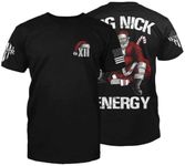 Big Nick Energy Christmas T-Shirt Patriotic Tribute Tee | American Pride Veteran Support Shirt | 100% Cotton Military Apparel | Black, 3X-Large