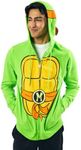 Bioworld Teenage Mutant Ninja Turtles Michelangelo Long Sleeve Men's Green Cosplay Hoodie-Small