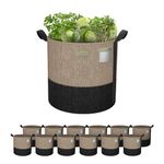 UMIG 12 Pack 20 Gallon Grow Bags, 300G Thick Non-Woven Fabric Cloth Smart Planter Pots with Handles, Black Camel Large Outdoor Garden Bags for Plants, Vegetable, Flowers