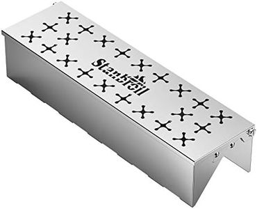 Stanbroil Stainless Steel Smoker Box for Gas Grilling | Wood Chip Smoking Box for Gas & Charcoal Grill | Double V-Shape Design and Hinged Lid for Smoke Box - 12" L x 3.3" W x 2.5" H