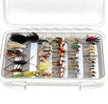 48 Assorted Trout Fly Fishing Flies Kit | Waterproof Fly Fishing Box | Nymphs Flies, Wet Flies, Streamer, Hopper and Dry Flies