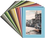 Golden State Art, Acid Free Pack of 25 Mix 5x7 Photo Mats Mattes Matting with White Core Bevel Cut for 4x6 Pictures in Premier