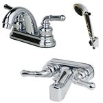 Laguna Brass 2001CP/3210CP/4120CP RV Bathroom and Tub Faucet with Matching Hand Shower Combo Chrome Finish