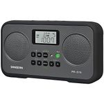 Sangean PR-D19BK FM Stereo/AM Digital Tuning Portable Radio with Protective Bumper, Gray/Black