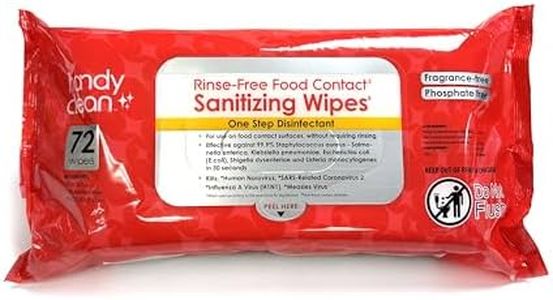 HandyClean Rinse-Free Food Contact Sanitizing Wipes Pouch, Multi Surface Cleaning Supplies for Kitchen and Professional Setting - 12 pack, 864 count