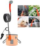 Portable Outdoor Camp Shower Camping Shower Pump Rechargeable Portable Shower Head for Camping Beach Swimming Hiking Traveling (Orange, Classic)