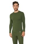 DANISH ENDURANCE Base Layers Men, Long Sleeve Top, Merino Wool, Thermals Men, Warm Winter Thermal Underwear, with or Without a Zipper, Green, S