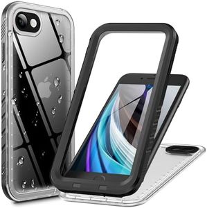 Cozycase Ultra Resistente Cover Impermeabile Antiurto Per iPhone SE 2022 2020 8 7 IP68 Subacquea Antipolvere 360 Completa integrale Militare Rigida Rugged Custodia Anti Urto Waterproof Trasparente