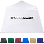 JANCANOPY White SunWall for 10x10 Slant Leg Pop Up Canopy,3 Pack Sidewalls Only