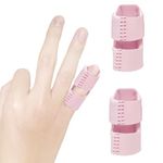 GenetGo 2 Pack Small Trigger Finger Splint - Pinkie Finger Brace for Broken Finger, Finger Knuckle Immobilization for Arthritis Pain, Sport Injuries (Pink)