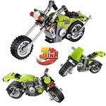 FunBlast Plastic 3 in 1 Harley Cruiser Building Block Brick Educational DIY Toys, Multicolour, 8 years old or older, 129 Brick Pieces