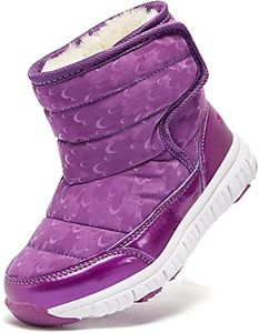 HOBIBEAR Toddler Snow Boots for Boys Girls Kids Outdoor Winter Shoes (Toddler/Little Kid), Purple, 6.5 Toddler