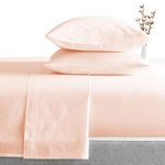 Banke Bihari 100% Cotton Sheet Set, Peach Bedding Sets Olympic - Queen Size 4 Piece Set 1000 Thread Count, Egyptian Cotton Bedsheets, Soft & Silky Sateen Weave Fits Mattress 18'' Deep Pocket