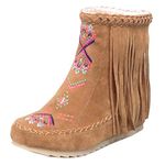 AicciAizzi Women Classic Wedge Heel Moccasin Boots Fringes Pull On Short Boots Autumn Winter Shoes Yellow Size 42 Asian