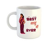 ASHVAH Best Sasu Maa Ever Ceramic Coffee Mug Best Gift for Mother in Law Womens Day Birthday