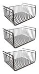 Styleys Metal Under Shelf Basket Wire Rack for Extra Cabinet Storage 13.5-inch (13.5 Inch 3 Pcs Black) - S11027A