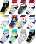 TEDDYIFY Non Slip Kids Toddler Socks with Grip, Assorted Prints, Socks for Babies to Toddlers, Anti Skid Socks, Crawling Socks with Grippers (colors and designs as per availibility) (3-4 Years, 10)