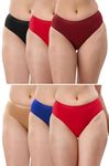 Lyra Women's Cotton Panty (Pack of 6) PTY_201_AST_M_6PC_Multicolor_M