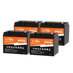 Litime 4Pcs 12V 50Ah Plus LiFePO4 Lithium Battery, Ideal Replacement for AGM Battery, 50A BMS, 4000+ Cycles, Output Power 640W, Perfect for Trolling Motor, RV, Boat, Camping, etc. (4 Packs)