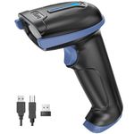 Tera 2D QR Barcode Scanner Wireless USB Wired 1D 2D Handheld Cordless Bar Code Reader for Digital/Printed Barcodes Works with Windows Mac Linux, D5100 Blue