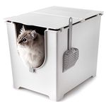 Modkat Flip Litter Box Kit Includes Scoop and Reusable Tarp Liner - White