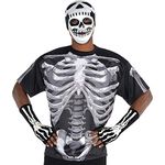 amscan 840971 Black Skeleton T-Shirt, Adult XL Size, 1 Piece