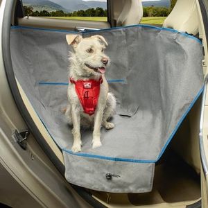 Kurgo Heather Half Dog Hammock - Half Seat Dog Hammock for Secure Pet Travel - Waterproof & Stain Resistant Cover - Backseat Divider - Dog Car Seat Protector - Heather Grey