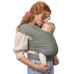 Boba Baby Wrap Carrier – Original Baby Sling Carrier for Newborns (7–35 lbs), Soft, Secure, Hands-Free & Ergonomic, Ideal for Comfortable Bonding, New Parents (Grey)