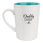 Ynsfree-Daddy Shark-16 OZ Coffee and Tea Mugs-Gifts for Dad,Valentine's Day/Anniversary/Birthday Ceramic Cute Mugs-Funny Father's Day Mugs