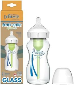 Dr. Brown's Natural Flow Options+ Anti-Colic Wide Neck Baby Bottles, Glass, Green, 270 ml