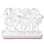 Termichy Baby Bottle Drying Rack, Baby Bottle Rack with Large Capacity for Bottles, Dry Rack with Removable Water Tray (Pink)