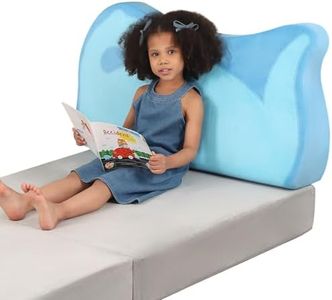 MOMCAYWEX Kids Reading Pillow, Wedge Pillow Headboard for Sitting Up in Bed, Dinosaur Pillow for Children Backrest, Back Pillow for Bed, Mattress & Couch, Blue